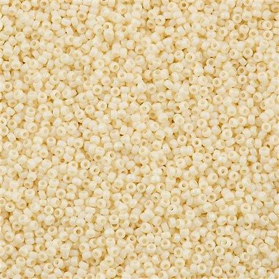 Miyuki Round Seed Bead 15/0 Matte Opaque Dark Cream 2-inch Tube (492FR)