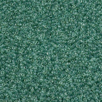 Miyuki Round Seed Bead 15/0 Transparent Seafoam Luster 2-inch Tube (2445)