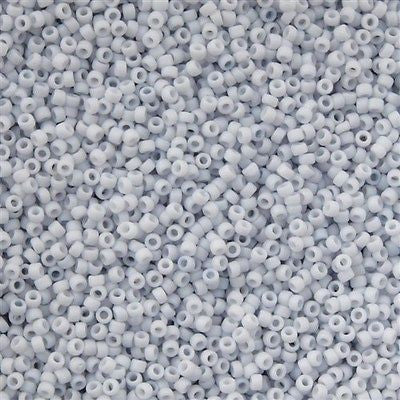 Toho Round Seed Bead 15/0 Opaque Matte Ash White 2.5-inch Tube (767)