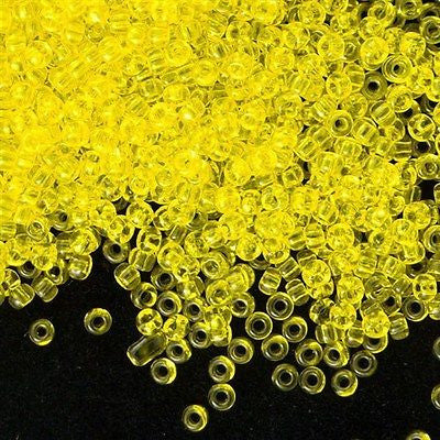 Toho Round Seed Bead 11/0 Transparent Lemon 2.5-inch Tube (12)