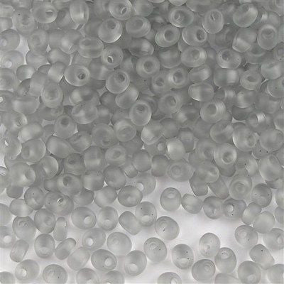 Miyuki 4mm Magatama Seed Bead Transparent Matte Pale Gray 23g Tube (2106F)