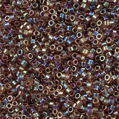 25g Miyuki Delica Seed Bead 11/0 Topaz Rose AB DB91