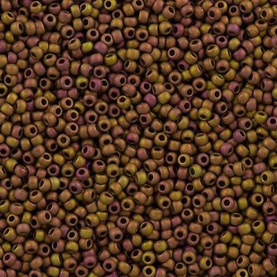 Toho Round Seed Bead 11/0 Higher Metallic Matte Copper Twilight 19g Tube (514F)