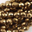 50 Czech Fire Polished 6mm Round Bead Bronze (90215)