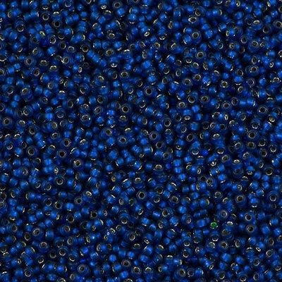 Miyuki Round Seed Bead 15/0 Semi Matte Silver Lined Dyed Dusk Blue 2-inch Tube (1653)