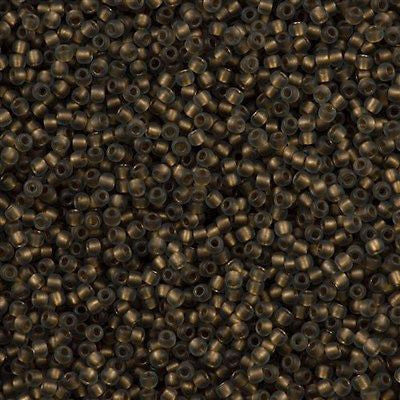 Toho Round Seed Bead 11/0 Inside Color Lined Matte Black Diamond 19g Tube (999F)