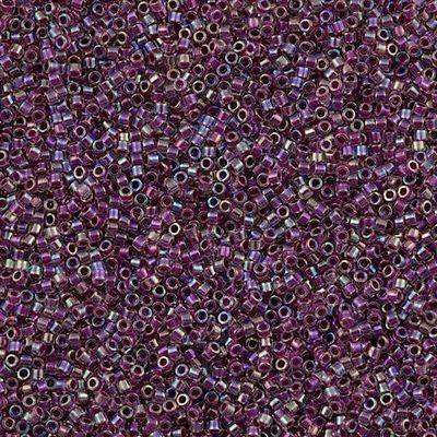 Miyuki Delica Seed Bead 11/0 Lined Magenta AB 2-inch Tube DB56