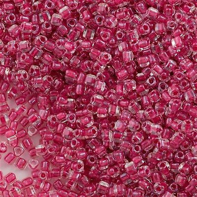 Miyuki Triangle Seed Bead 8/0 Inside Color Lined Sparkle Rose 23g Tube (1553)