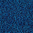 50g Miyuki Round Seed Bead 11/0 Matte Silver Lined Capri Blue (25F)