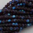 100 Czech 6mm Pressed Glass Round Beads Matte Garnet AB (90110MX)