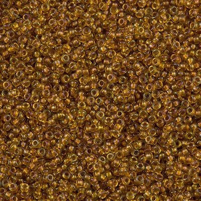 Miyuki Round Seed Bead 15/0 Lined Topaz AB 2-inch Tube (2196)