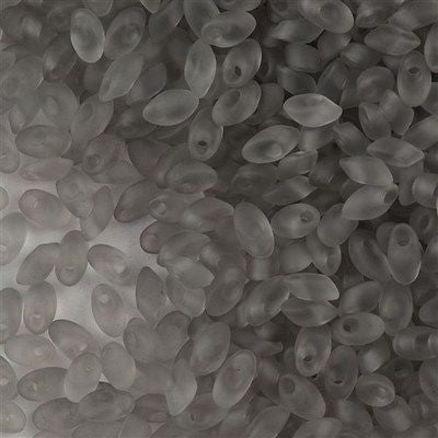 Miyuki Long Magatama Seed Bead Transparent Matte Pale Gray 8g Tube (2106F)