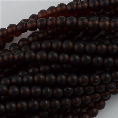 100 Czech 6mm Pressed Glass Round Beads Matte Garnet (90110M)