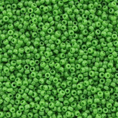 Miyuki Round Seed Bead 15/0 Opaque Jade Green 2-inch Tube (411)