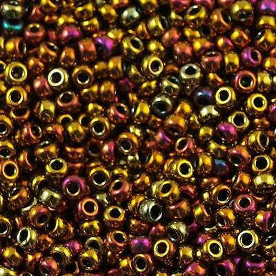 Miyuki Round Seed Bead 8/0 Metallic Gold Iris 22g Tube (462)