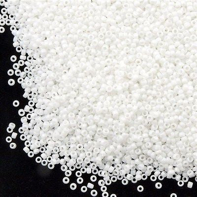 Toho Round Seed Bead 11/0 Opaque Matte Milk White 2.5-inch Tube (761)