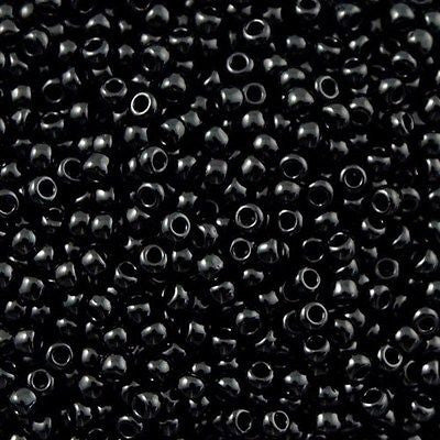 Toho Round Seed Beads 6/0 Opaque Black 5.5-inch tube (49)