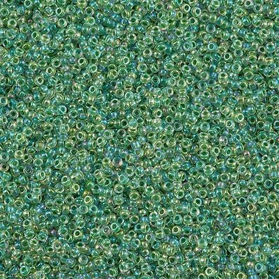 Miyuki Round Seed Bead 15/0 Lime Lined Crystal AB 2-inch Tube (277)