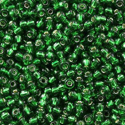 50g toho Round Seed Bead 8/0 Silver Lined Dark Green (27B)