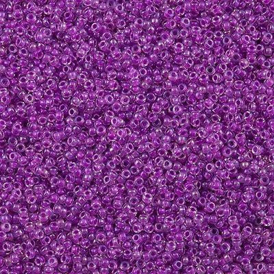 Miyuki Round Seed Bead 15/0 Inside Color Lined Magenta AB 2-inch Tube (2202)