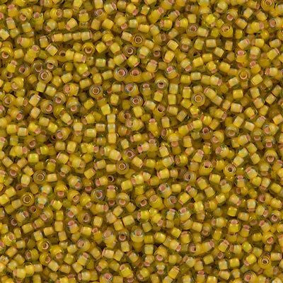 Toho Round Seed Bead 11/0 Inside Color Lined Lemon Lime 2.5-inch Tube (302)