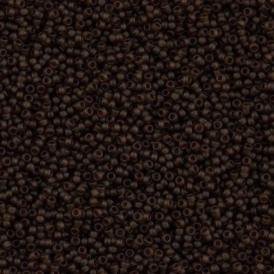 Miyuki Round Seed Bead 15/0 Matte Transparent Brown 2-inch Tube (135F)