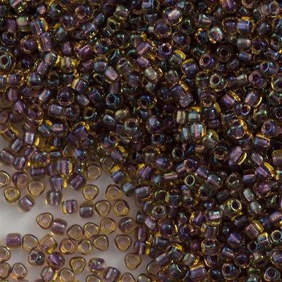 Miyuki Triangle Seed Bead 10/0 Amethyst Lined Topaz 24g Tube (1167)