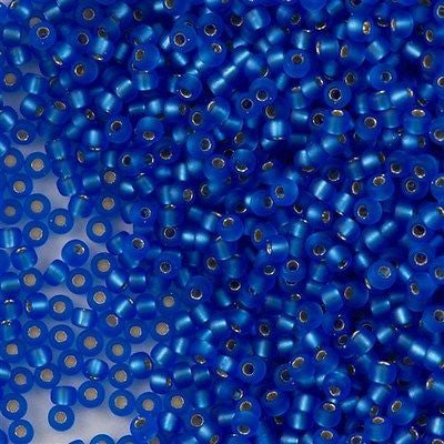 Miyuki Round Seed Bead 8/0 Matte Silver Lined Sapphire 22g Tube (19F)