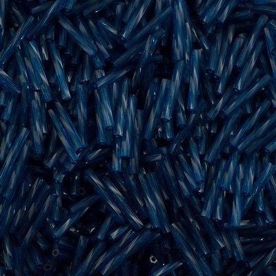 Miyuki 2x12mm Twisted Bugle Transparent Dyed Montana Blue 15g (1710)