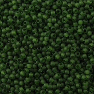 Toho Round Seed Beads 6/0 Transparent Matte Moss 2.5-inch tube (940F)