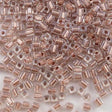 Miyuki 4mm Square Seed Bead Inside Color Lined Light Copper 19g Tube (2602)