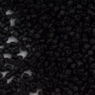 Miyuki Triangle Seed Bead 5/0 Opaque Matte Black 21g Tube (401F)