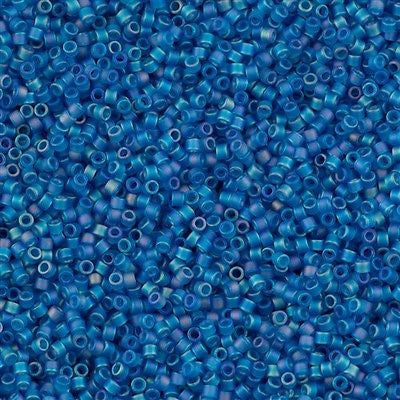 25g Miyuki Delica Seed Bead 11/0 Matte Transparent Capri AB DB862