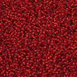 Miyuki Round Seed Bead 15/0 Dyed Semi Matte Silver Lined Red Orange 2-inch Tube (1639)