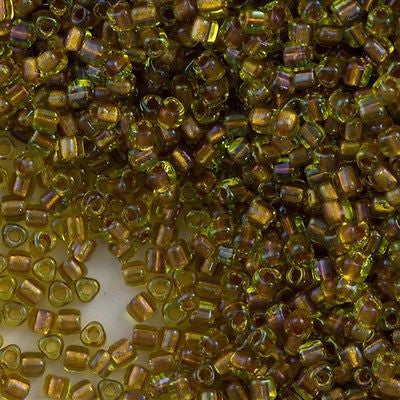 Miyuki Triangle Seed Bead 10/0 Topaz Lined Green 10g (1817)