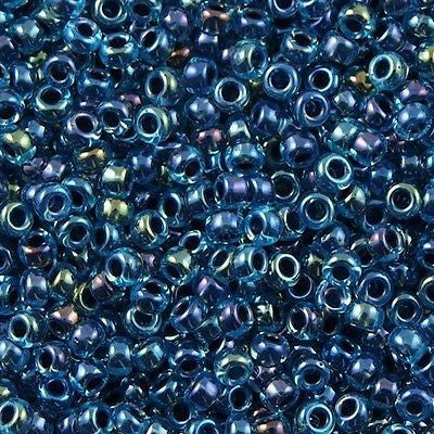 Miyuki Round Seed Bead 11/0 Navy Lined Aqua 22g Tube (347)