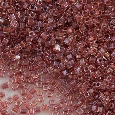 Miyuki 1.8mm Cube Seed Bead Inside Color Lined Dusty Rose Luster 8g Tube (2601)