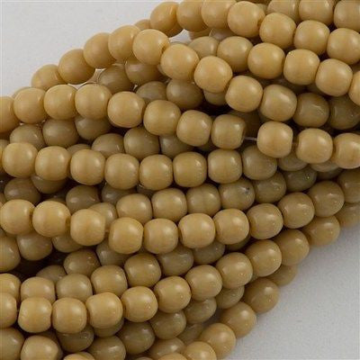 200 Czech 4mm Pressed Glass Round Beads Opaque Dark Beige (13080)