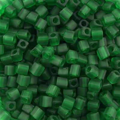 Miyuki 4mm Square Seed Bead Matte Green 19g Tube (146F)