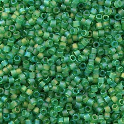 Miyuki 11/0 Opaque Matte Lime Green Delica Seed Beads 2.5-Inch Tube
