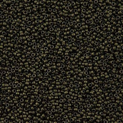 Miyuki Round Seed Bead 15/0 Matte Metallic Dark Olive 2-inch Tube (2004)