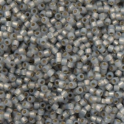 25g Miyuki Delica Seed Bead 11/0 Silver Lined Grey Haze DB1455