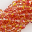 100 Czech Fire Polished 4mm Round Bead Dual Coated Fuchsia Lemon (48001)