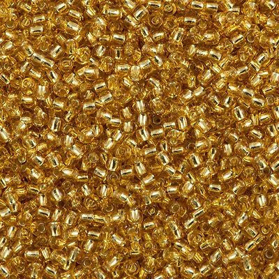 Toho Round Seed Bead 11/0 Silver Lined Medium Gold 19g Tube (22B)