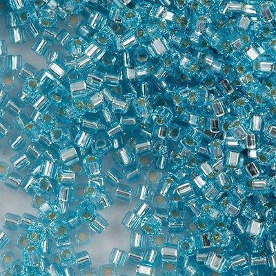 Miyuki 1.8mm Cube Seed Bead Silver Lined Blue Topaz 8g Tube (18)