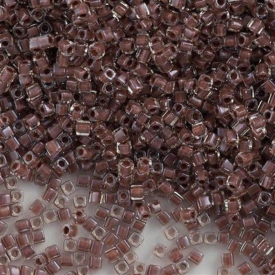 Miyuki 1.8mm Cube Seed Bead Inside Color Lined Mocha 8g Tube (224)