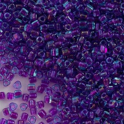 Miyuki Triangle Seed Bead 10/0 Fuchsia Lined Sapphire 10g (1141)