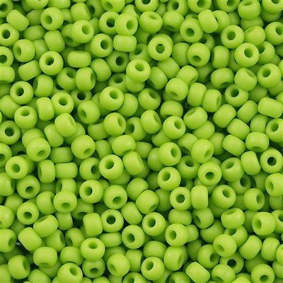 Miyuki Round Seed Bead 6/0 Matte Opaque Chartreuse 20g Tube (416F)