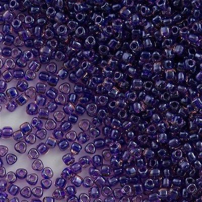 Miyuki Triangle Seed Bead 10/0 Light Purple Lined Dark Purple 24g Tube (1835)