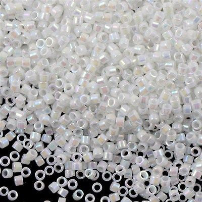 Miyuki Delica Seed Bead 11/0 Opaque White AB 2-inch Tube DB202